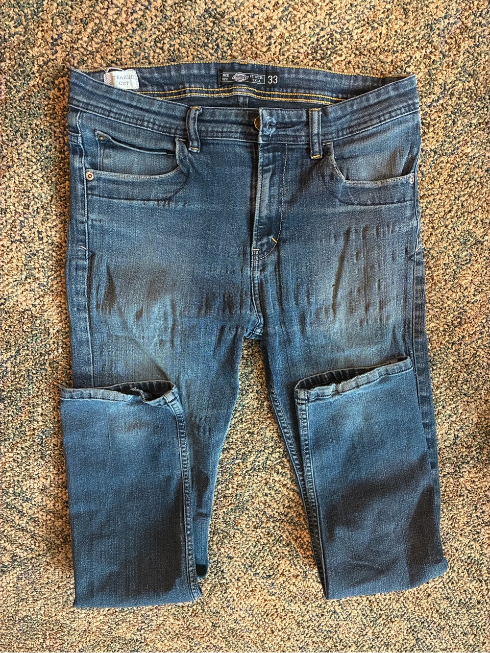 Dickies Men's Blue Slim Straight Jeans - 33